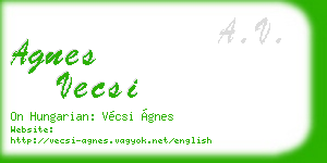 agnes vecsi business card