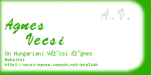 agnes vecsi business card